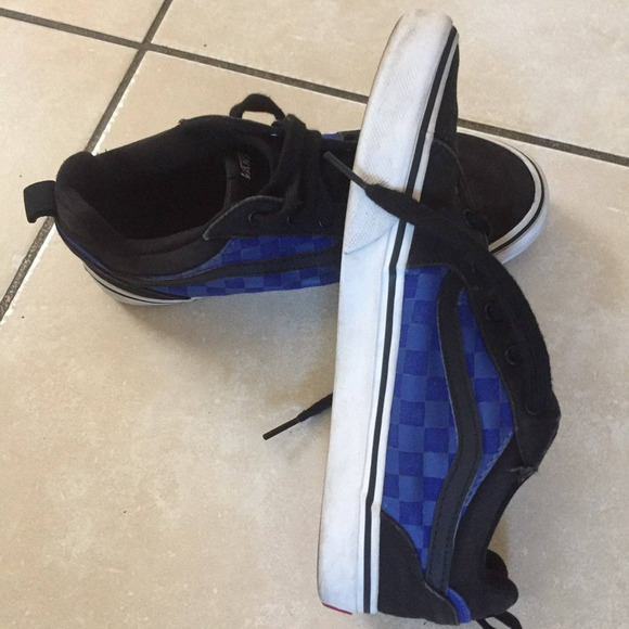 Vans Old Skool  Black with Blue checkers - Picture 1 of 7